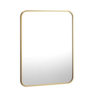 Wall Mirrors Gold Metal Frame 65x50cm Rectangle