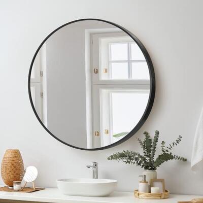 Wall Mirrors Round  Makeup Mirror Black