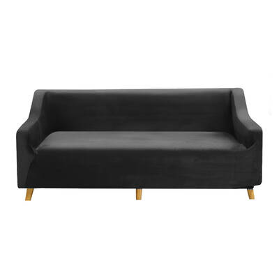 Sofa Covers 4 Seater High Stretch Black