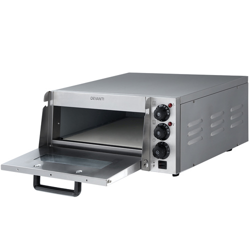 Devanti 2000W Electric Commercial Pizza Oven Maker Single Deck Stainless Steel