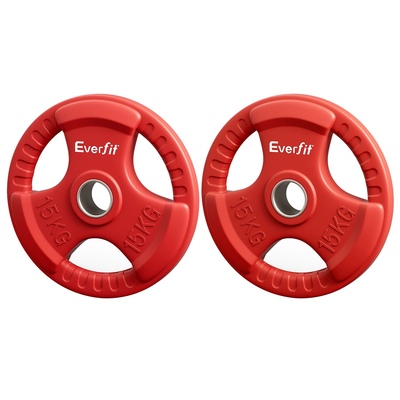 Durable Red 15kg Weight Plates for Home Gym