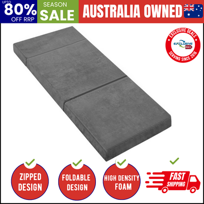 Foldable Mattress Folding Foam Bed Mat Single Grey