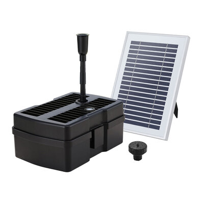 Solar Submersible Water Pond Fountain Pump with Filter Box 4.6FT 470L/H