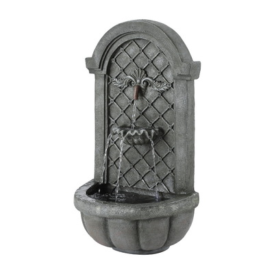 Solar Fountain Water Feature Wall Mount Garden Fountains 80CM Grey