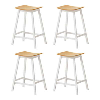 4X Bar Stools Wooden Chairs Oak