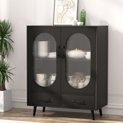 Buffet Sideboard Double Doors - Black