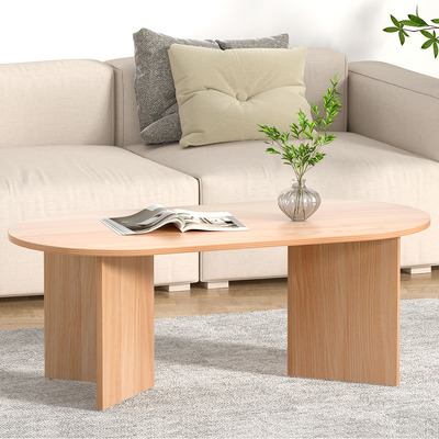 Oval Coffee Table Particle Board Wooden Living Room Table 110CM