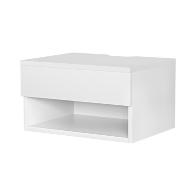 Bedside Table Floating Drawer Side Table Storage Cabinet Nightstand White