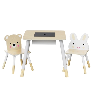 Modern Kids Activity Table Set - 3 Piece with Storage