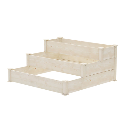 3-Tier Wooden Garden Bed Elevated Ground Vegetable Planter Box