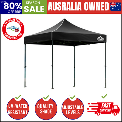 Pop Up 3X3M Folding Tent - Black