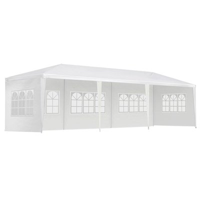 Gazebo 3x9m Marquee Wedding Party Tent Outdoor Camping Side Wall Canopy 5 Panel White