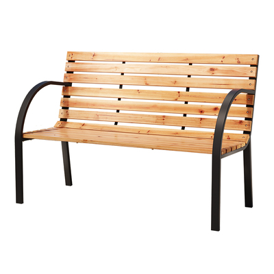 Elegant Wooden Steel Garden Bench