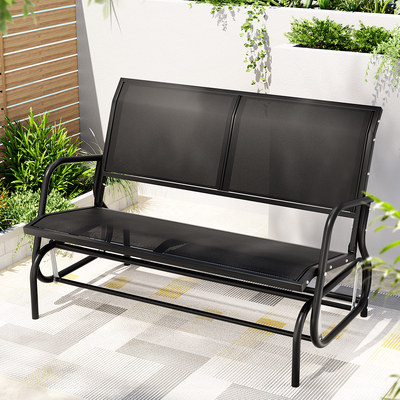 Outdoor Garden Swing Glider - Black