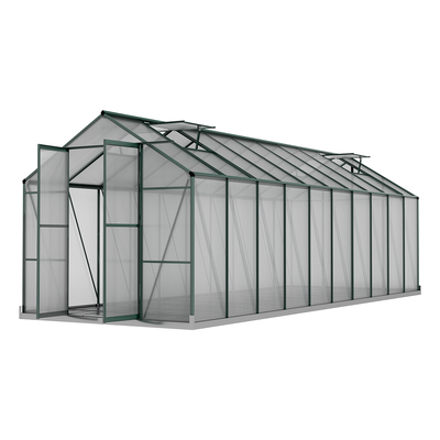 Greenhouse Aluminium Polycarbonate Green House Garden Shed 6.3x2.4M