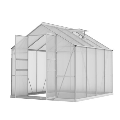 Greenhouse Aluminium Double Doors Green House Garden Shed 2.42x2.5M