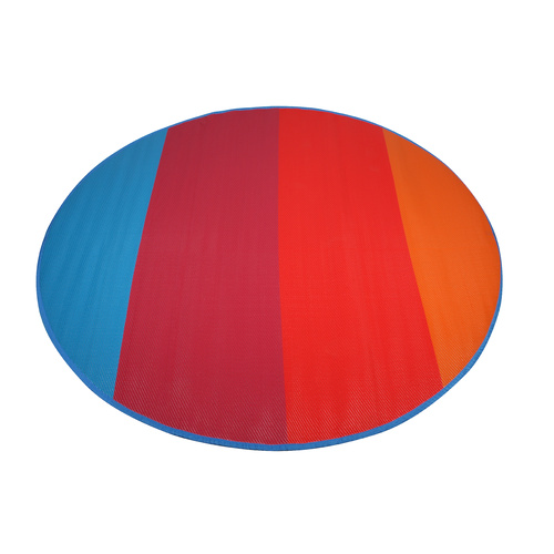 Round Outdoor Reversible Mat Weatherproof Sunset Design 200cm Diameter