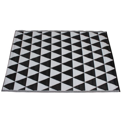 Rectangular Outdoor Reversible Mat Weatherproof Triangles Design 120 x 180cm