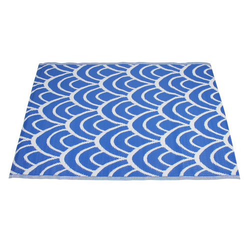 Rectangular Outdoor Reversible Mat Weatherproof Peacock Design 120 x 180cm