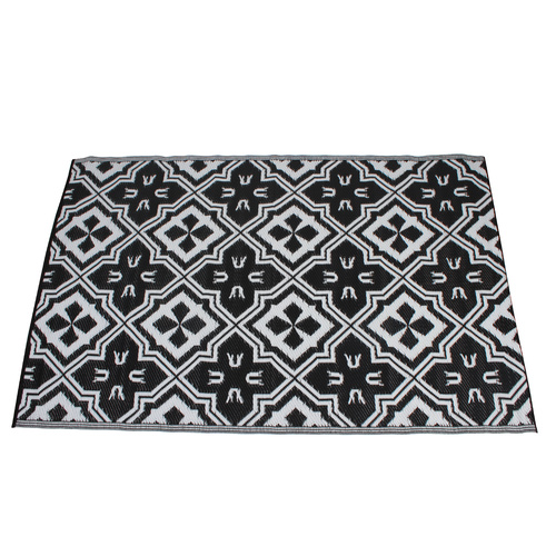 Rectangular Outdoor Reversible Mat Weatherproof Mykonos Design 120 x 180cm