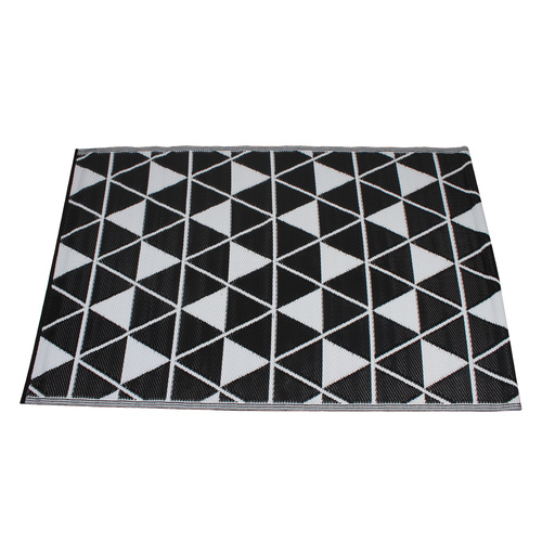 Rectangular Outdoor Reversible Mat Weatherproof Prism Design 120 x 180cm