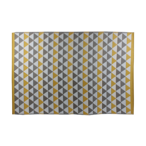 Outdoor Mat Weatherproof Tri 120 x 180cm Yellow