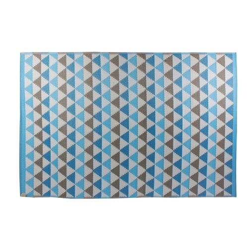 Outdoor Mat Weatherproof Tri 120 x 180cm Blue