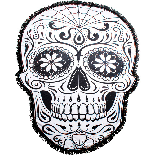 Skull Shape Towel Design Black and White