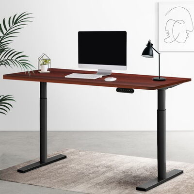 Standing Desk Motorised Electric Dual Motor Walnut 140CM