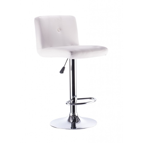 Set of 2 White Horten Bar Stools with Gas Lift 