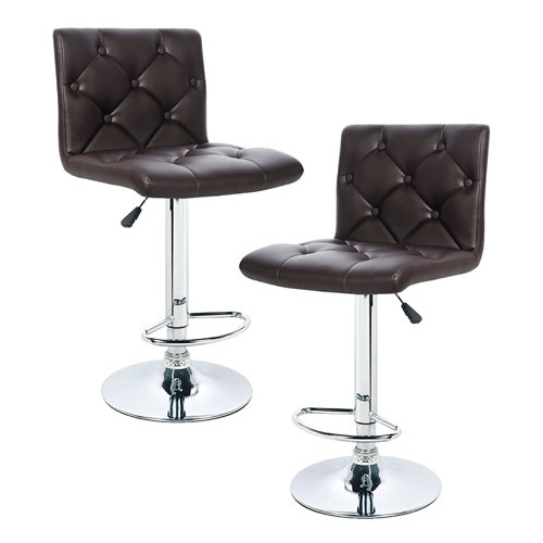 Set of 2 Chcoolate Pask Bar Stools with Gas Lift 