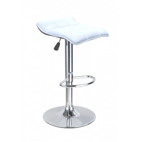 Set of 2 White Hela Bar Stools with Gas Lift 