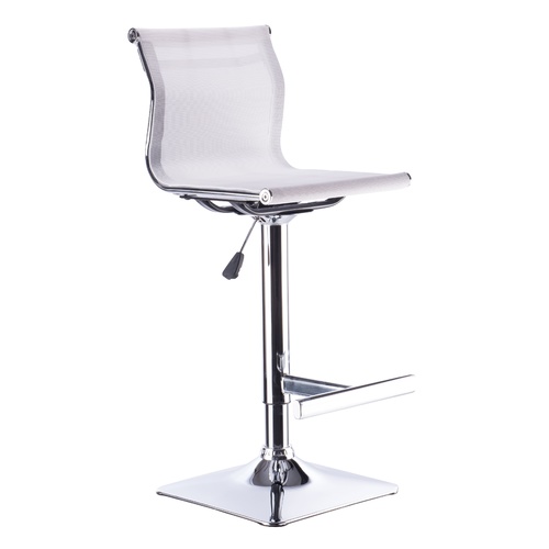 Set of 2 White Mezo Bar Stools with Gas Lift 