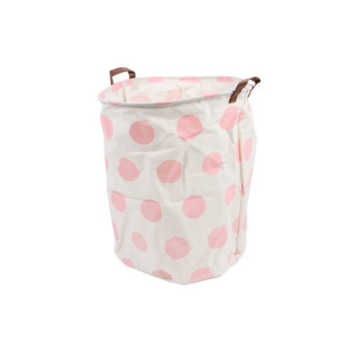 Pink Polka Dot Large Storage Basket 40 x 50cm