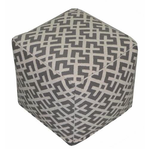 Grey Woven Crosses Pouf 40 x 40 x 40cm 