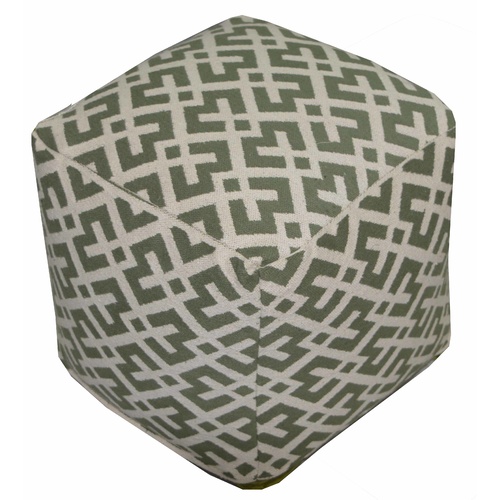 Khaki Woven Crosses Pouf 40 x 40 x 40cm 