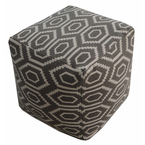 Grey Woven Tiles Pouf 40 x 40 x 40cm 