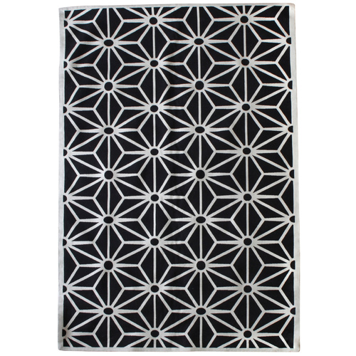 Woven Kaleidescope Rug Black 120 x 180cm