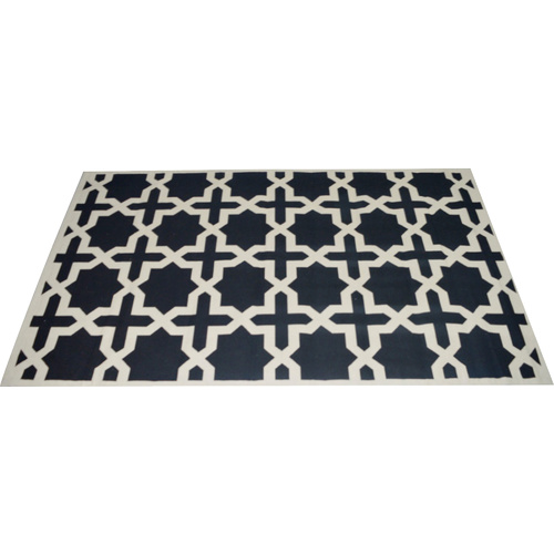 Woven Star Cross Rug Black 150 x 240cm