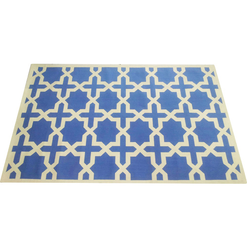 Woven Star Cross Rug Navy 200 x 300cm