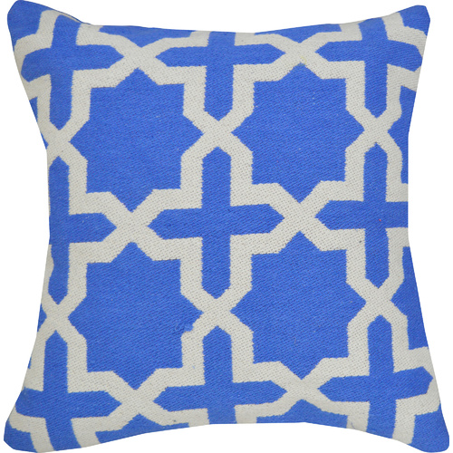 Woven Star Cross Cotton Cushion 40 x 40cm Navy