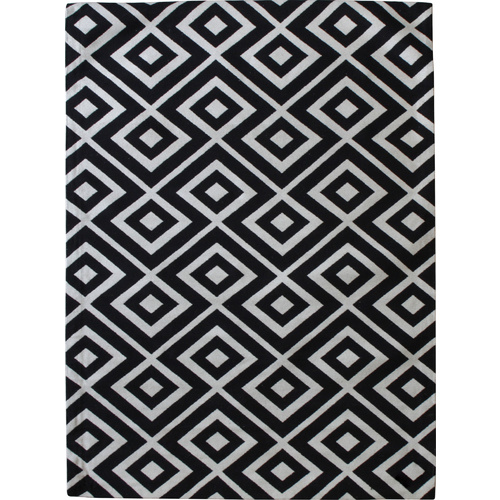 Woven Diametermond Rug Black 120 x 180cm