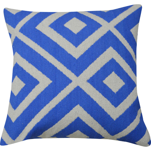 Woven Diametermond Cotton Cushion 40 x 40cm Navy