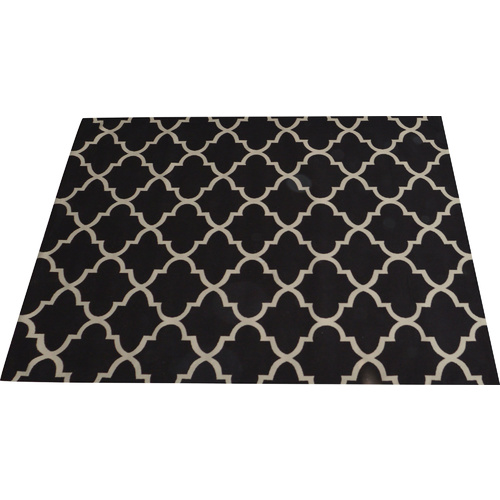 Woven Moroccan Tile Rug Black 150 x 240cm