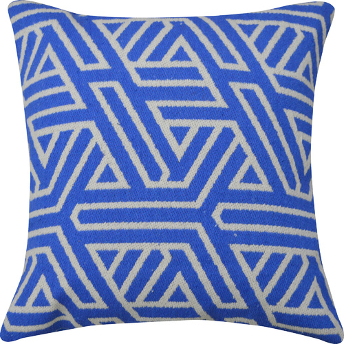 Woven Geo Weave Cotton Cushion 40 x 40cm Navy