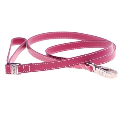 Hamish Pink Leather Dog Lead 