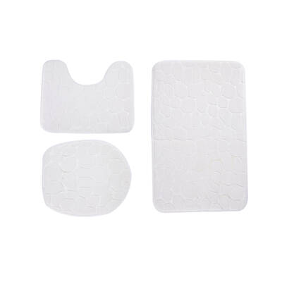 3 Pcs Non Slip Toilet Mat Set Lid Covers Bathroom Pedestal Rug Floor Mats Sets