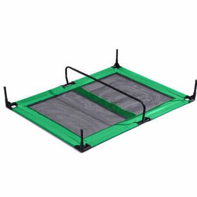 Heavy Duty Pet Bed Trampoline Dog Puppy Cat Hammock Mesh  Canvas M Green