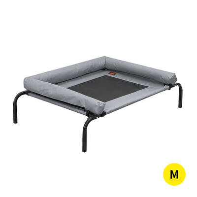 Heavy Duty Pet Bed Bolster Trampoline M Grey