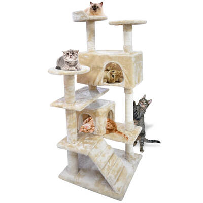 Pet Cat Tree Scratching Post Scratcher Trees Pole Gym Condo Furniture Wood